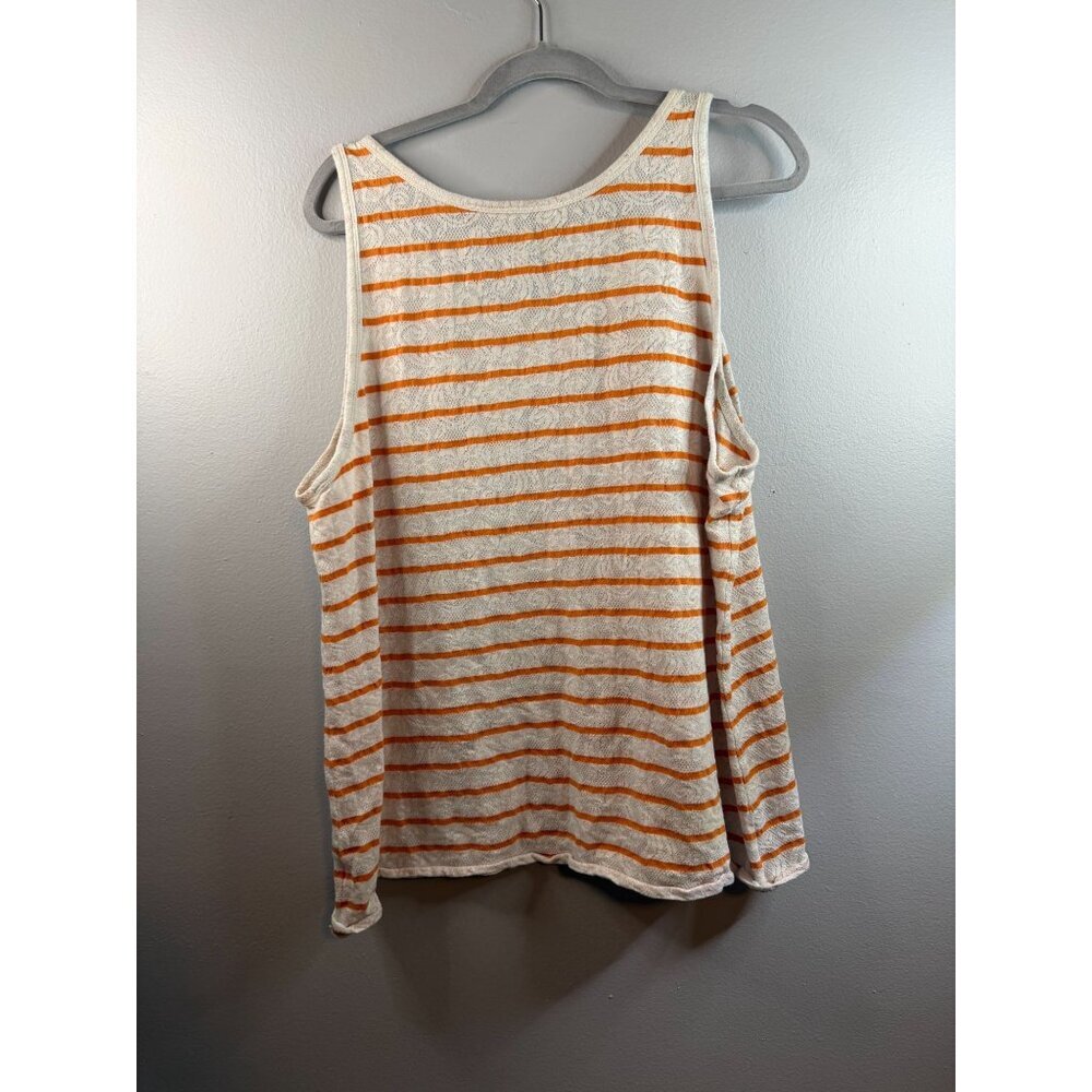 Lane Bryant White w/Orange Striped Tank Top 22/24 - Picture 4 of 4